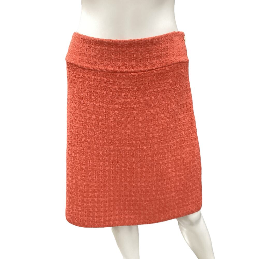NWT St. John Skirt Women’s Size 14 Wool Rayon Blend Gorgeous Tangerine Color